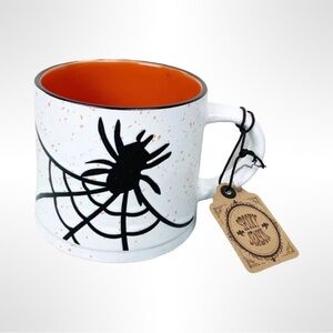 Global Desi Spider Web Mug - Orange and White‎